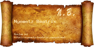 Nyemetz Beatrix névjegykártya